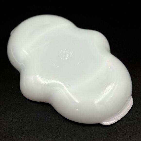 Anchor Hocking Gold Crest Milk Glass Divided Relish Dish  - Vintage Fire-King - Picture 4 of 5